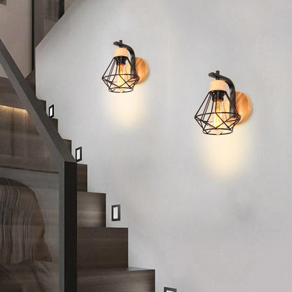 Modern Wood Wall Lamps Vintage Sconce Wall Lights Fixture E27 Bedside Retro Lamp Industrial Dining Room Bedroom Lighting