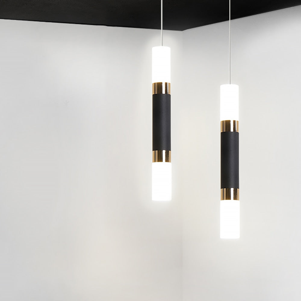 Led Pendant Light Dual light Sources Shine Up and Down Droplight Fixture Kitchen Island Dining Room Shop Bar Counter Decoration