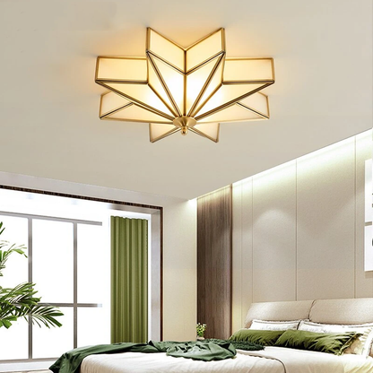 Modern Ceiling Lights Bedroom Copper Lighting Living Led Lamp Star Shape Kitchen Brass Ceiling Lamp Led Glass Fixtures Dining