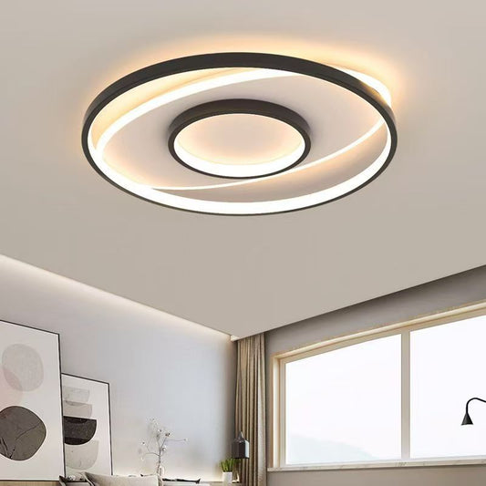 Modern LED Ceiling Light Decor 50CM Dimmable Round Lamp Black White Fixture Lighting