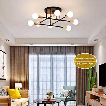 6/8 Head LED Industrial Iron Ceiling Light Living Room Lighting Nordic 220V E27 LED Lamp