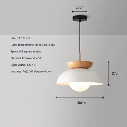 Modern LED Pendant Light  Minimalist Wooden Hanging Lamp for Aisle Balcony Cloakroom Interior Lighting Fixture