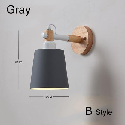 Nordic Wood Wall Lights Bedroom Beside LED Lights Black & White Modern E27 Wall Lamps LED Restaurant Bar Lighting E27 ZBD0016