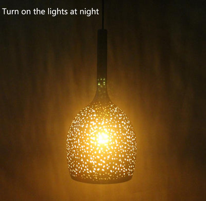 Vintage Pendant Light Iron Loft Nordic Porous Etching Lampshade