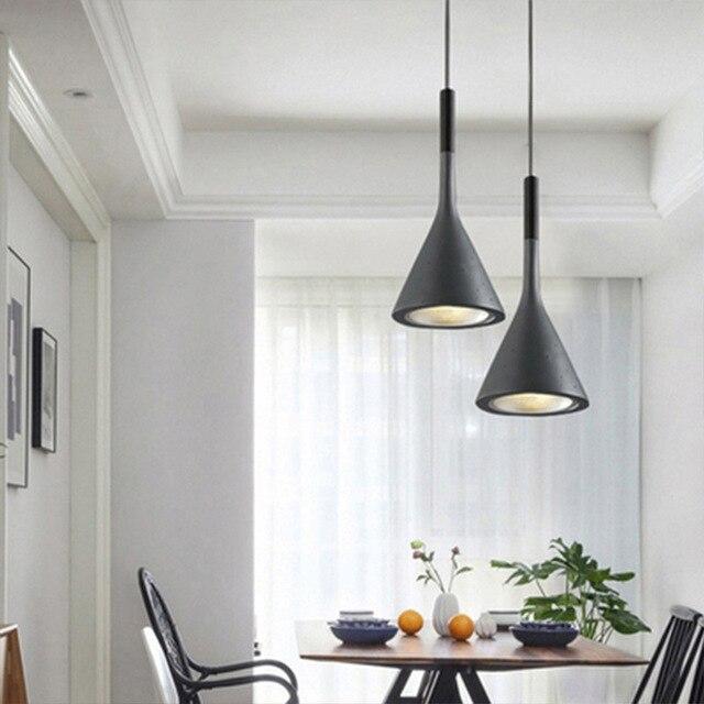 LED  Pendant Lights Imitation Concrete Resin Hanging Lamp Black White Red /Grey For Restaurant Bedroom Home Decor Lighting