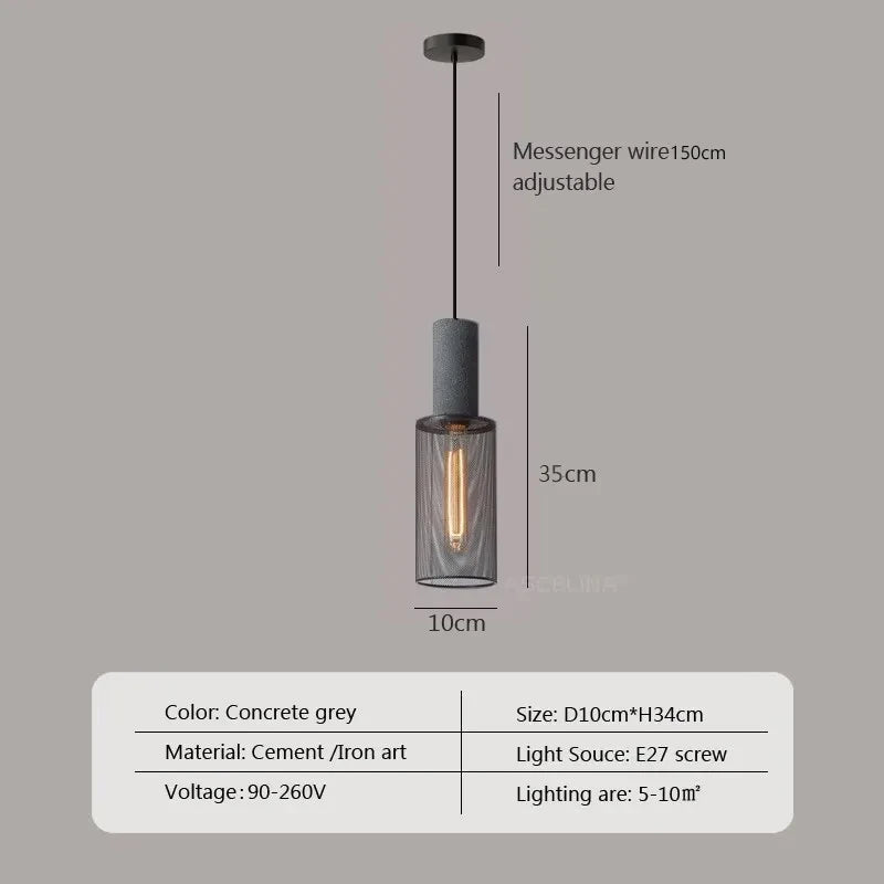Retro LED Pendant Light Creative Cement Head Hanging Fixtures For Living Room Dining Room Bar Coffer Shop Restaurant Decor Lamps