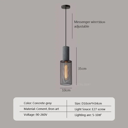 Retro LED Pendant Light Creative Cement Head Hanging Fixtures For Living Room Dining Room Bar Coffer Shop Restaurant Decor Lamps