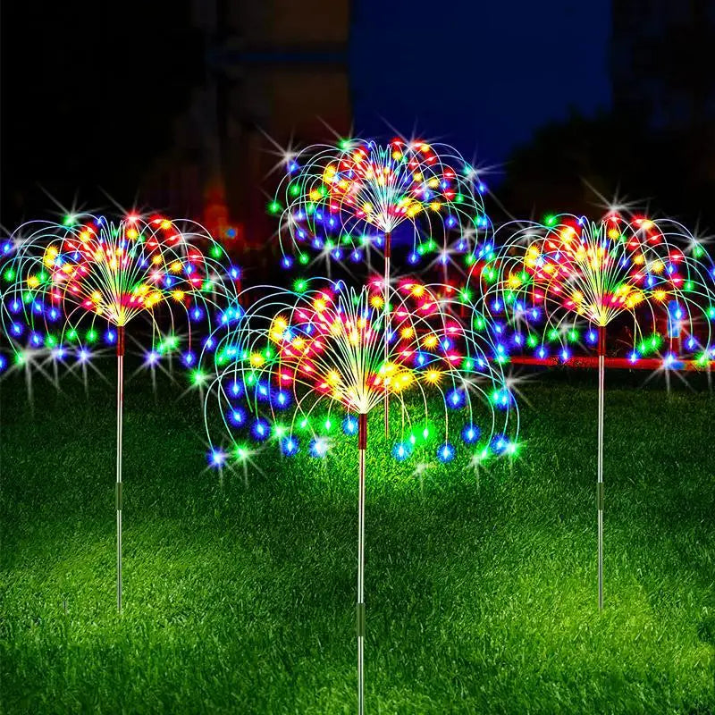 1/2/4/6/8Pcs Solar LED Firework Fairy Light Outdoor Garden Decoration Lawn Pathway Light for Patio Yard Party Christmas Wedding