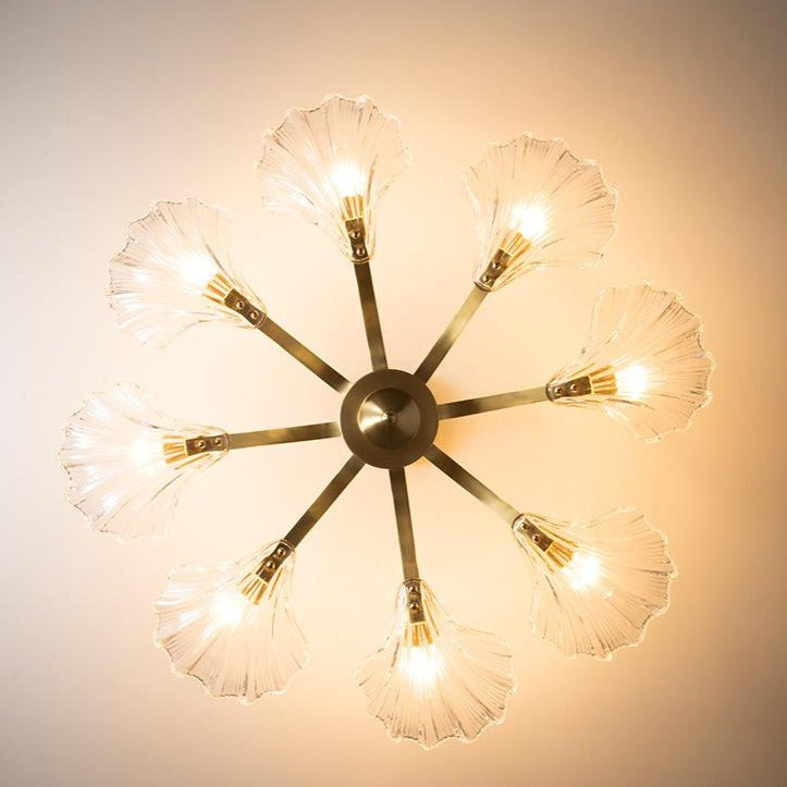 Luxury Modern Living Room Shell Copper Ceiling Lamp