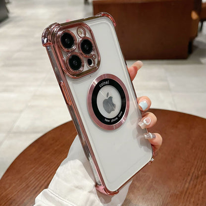 Transparent Plating Magnetic Cases For iPhone 16 13 12 11 17 Pro Max 14 15 Plus 17 Air For Magsafe Wireless Charging Phone Cover