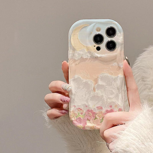Suitable for Cloud Sea of Flowers for  Iphone16 15 14 13 12 11 7 8 Xr Xs Pro Fashion Phone Case