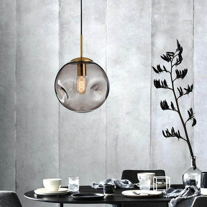 Modern Loft Glass Ball Pendant Light LED E27 Nordic Hanging Lamp With 2 Colors For Living Room Restaurant Bedroom Lobby Kitchen