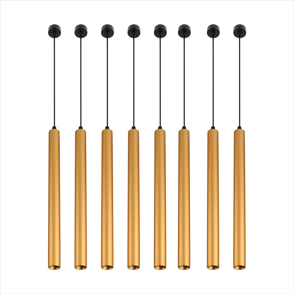Black industrial Pendant Lights long tube Hanging Lamp for Living Room Home Light Fixtures Decor Luminaire kitchen lights