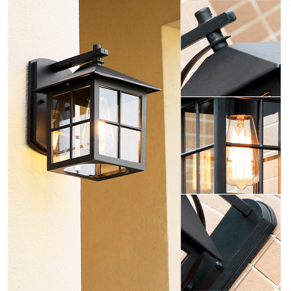 Outdoor Vintage Wall Lamp E27 Bulb Sconce Light Fixtures Retro LED Wall Lamp Porch Yard Garden Lighting Black Bronze