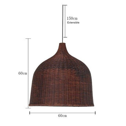 Hand Woven Rattan Pendant Light Japan Style Hanging Lamp E27 For Restaurant Bedroom Rustic Art Industrial Lamps Creative LED