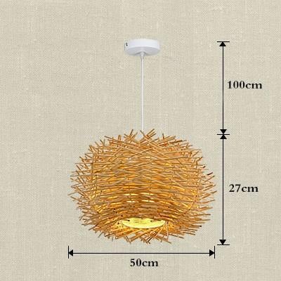 Handmade Bird Nest Pendant Light Wicker Wood Hotel Restaurant Dinning Room Cafe Bar Nordic Rattan lustre Modern Hanging Suspension