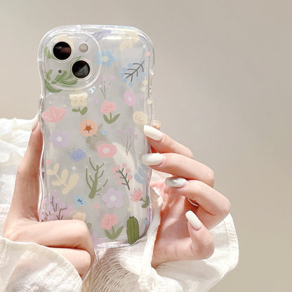 Cute Bracelet Flowers Pink TPU Armor Case for Iphone16 14 15 13 12 11 Pro Max X XR Lens All-inclusive Shockproof Protection