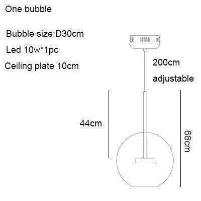 Modern Creative Clear Glass Bubble Ball LED Pendant Llights Kitchen Bedroom Store Cafe Interior Lighting Decorative Hanging Lamp