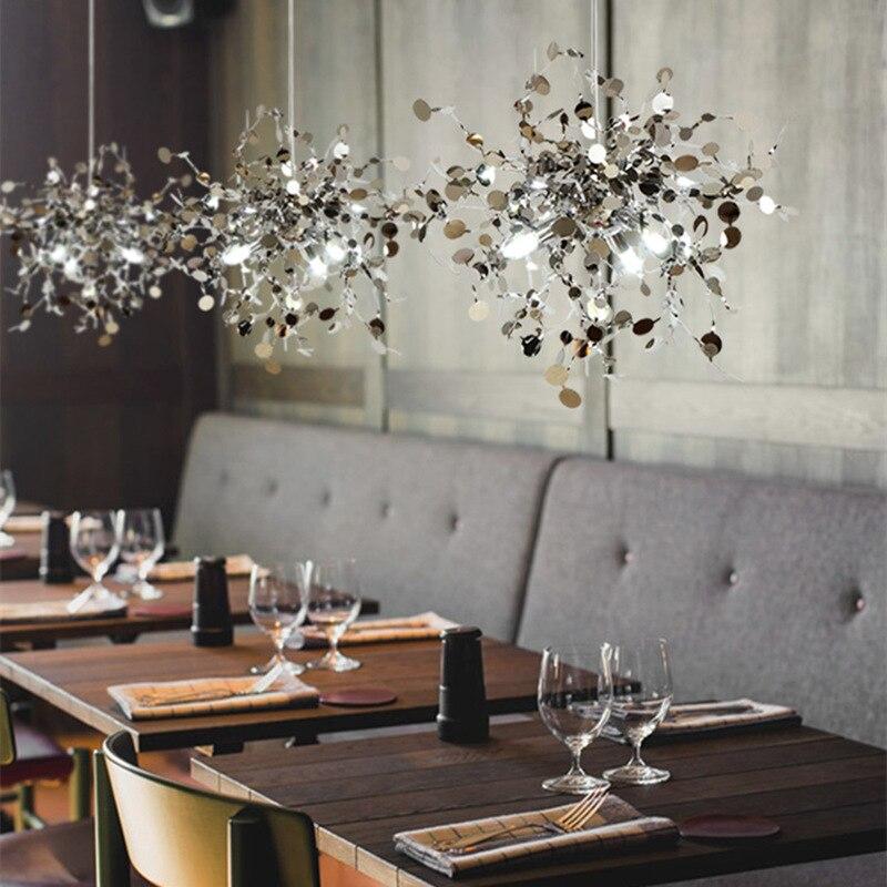 Postmodern Individual G9 Leaf Pendant Light Industrial Lamp Metal Hanging Lights LOFT Suspension Luminaire