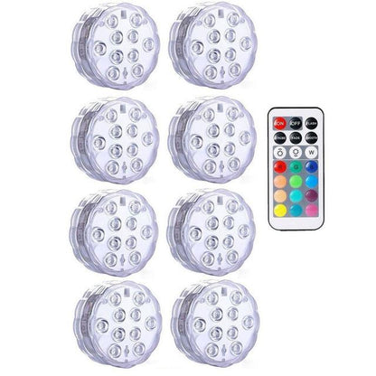 IP68 Waterproof Multi Color Submersible LED Lights Underwater Night Lamp Tea Light Vase Bowl Party Wedding Christmas Decoration
