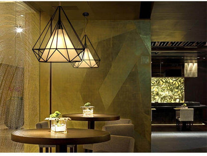 Nordic LED Diamond Pendant Light Colorful Lamp Shade E27 Creative Bar Tea Restaurant Lighting Attic Lights Spider Light Lamps