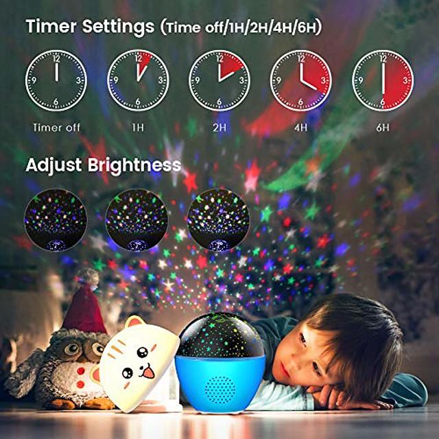 Night Light ProjectorDelicacy 2 in 1 Ocean Undersea Lamp and Starry Sky ProjectorBluetooth Speaker 360 Rotating LED Night Lights Projector for Kids Baby Bedroom Decoration