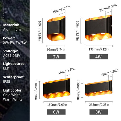 Aluminium LED Wall Lamp Waterproof IP55 Indoor Outdoor Lamp Garden Lights for Living Room Bedroom