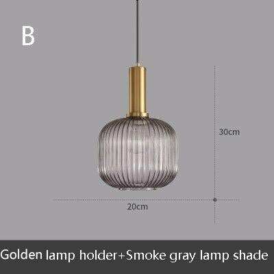 Novelty Stripe Glass Hanging Lights E27 LED 6 Color Lamp Holder Pendant Lamp For Kitchen Living Room Bedroom Hotel Restaurant