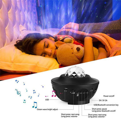 Blunderbuss Sky Projection Lamp USB Music Red Green Laser Sky star Water Stripe Lamp Atmosphere Lamp Christmas Halloween Children Baby Lover Gift.New and strange