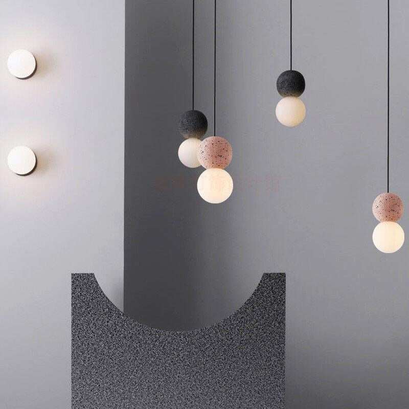 Nordic Cement Hanging Lamp Modern Simplicity Pendant Lamp LED G9 For Cafe Living Room Bedroom Bedside Bar Pendant Lights