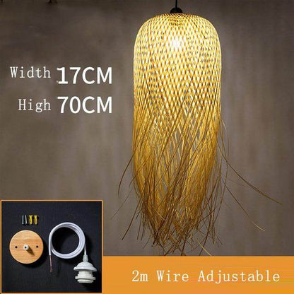 Chinese Bamboo Pendant Lights Led Hang Lamps For Home Luminaire Design Japanese Pendant Loft Hanging Lustre Suspension Fixtures