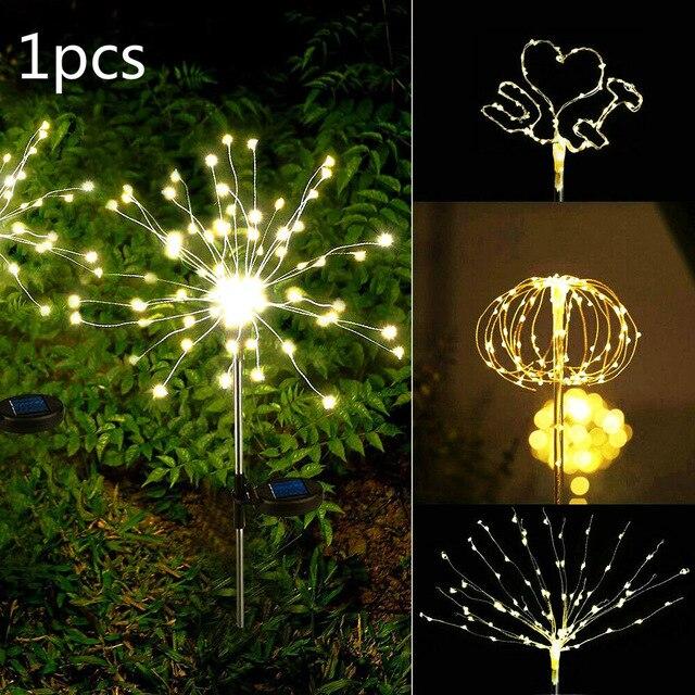 Garden Solar Lights Firework Christmas Landscape Path Lawn Lamp Outdoor Waterproof Garden Decoration Light Patio Yard Led Lamps