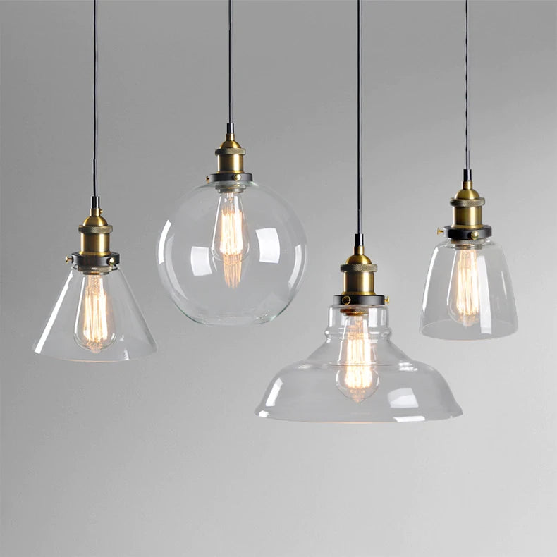 Vintage Pendant Lights Glass Pendant Lamps Loft Industrial Hang Lamp Smoky Grey Lamparas De Techo Colgante Modern Lustre Pendent