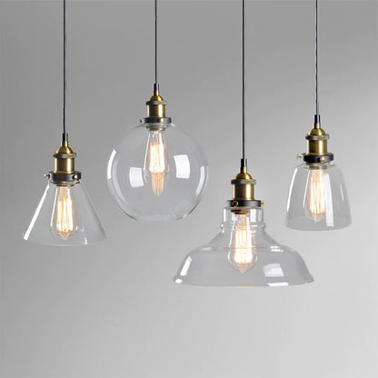 Vintage Pendant Lights Glass Pendant Lamps Loft Industrial Hang Lamp Smoky Grey Lamparas De Techo Colgante Modern Lustre Pendent