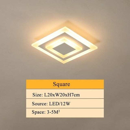 Modern Ceiling Lights 12w For Hallway Balcony Corridor Coffe White Light Lamps Bedroom Luminaria Teto Acrylic Lamparas De Techo