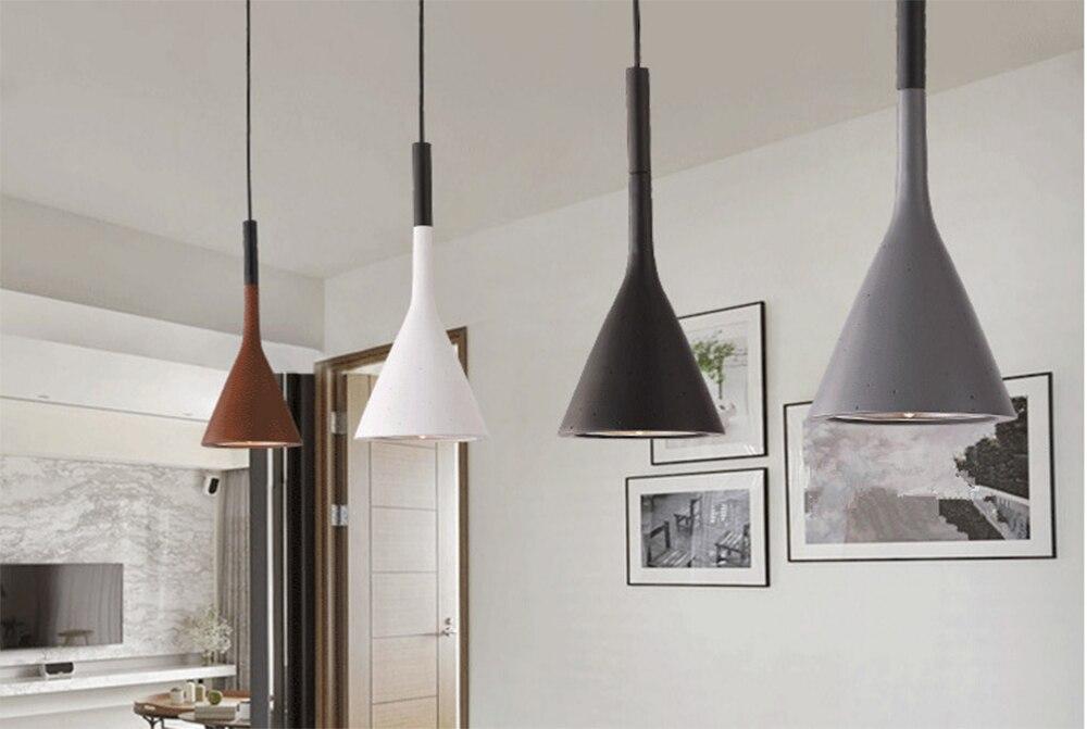 LED  Pendant Lights Imitation Concrete Resin Hanging Lamp Black White Red /Grey For Restaurant Bedroom Home Decor Lighting