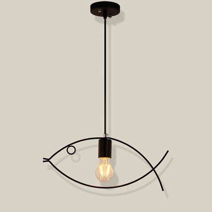 Nordic minimalist retro clothing store creative personality small fish chandelier bar restaurant wrought iron single three head