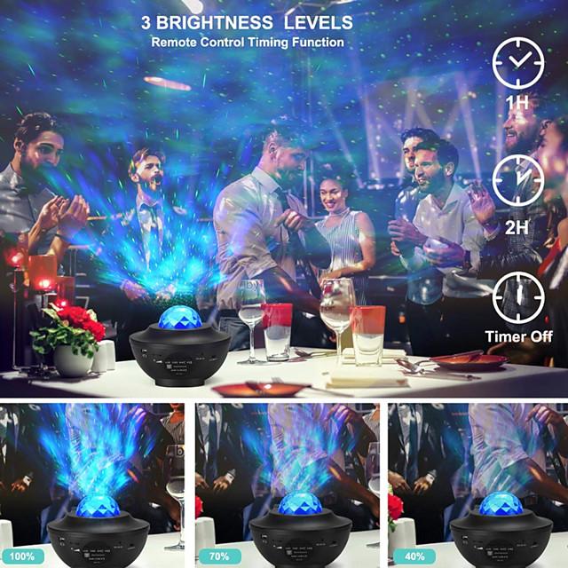 Colorful Starry Sky Projector Blueteeth USB Voice Control Music Player LED Night Light USB Charging Projection Lamp Kids Gift