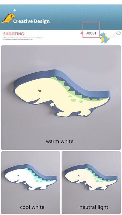 Modern Kids Room The Dinosaur LED Lamp Ceiling Light Cartoon Light Boy Gril Bedroom  Colorful Lighting Fixture