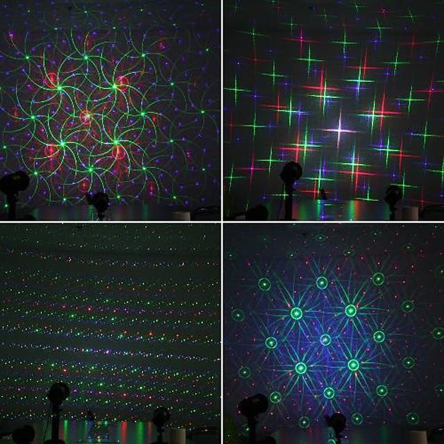 1pcs x-35p-b 8 patterns in 1 rgb  dots star christmas laser light projector outdoor garden laser christmas lights with rf remote control and security lock