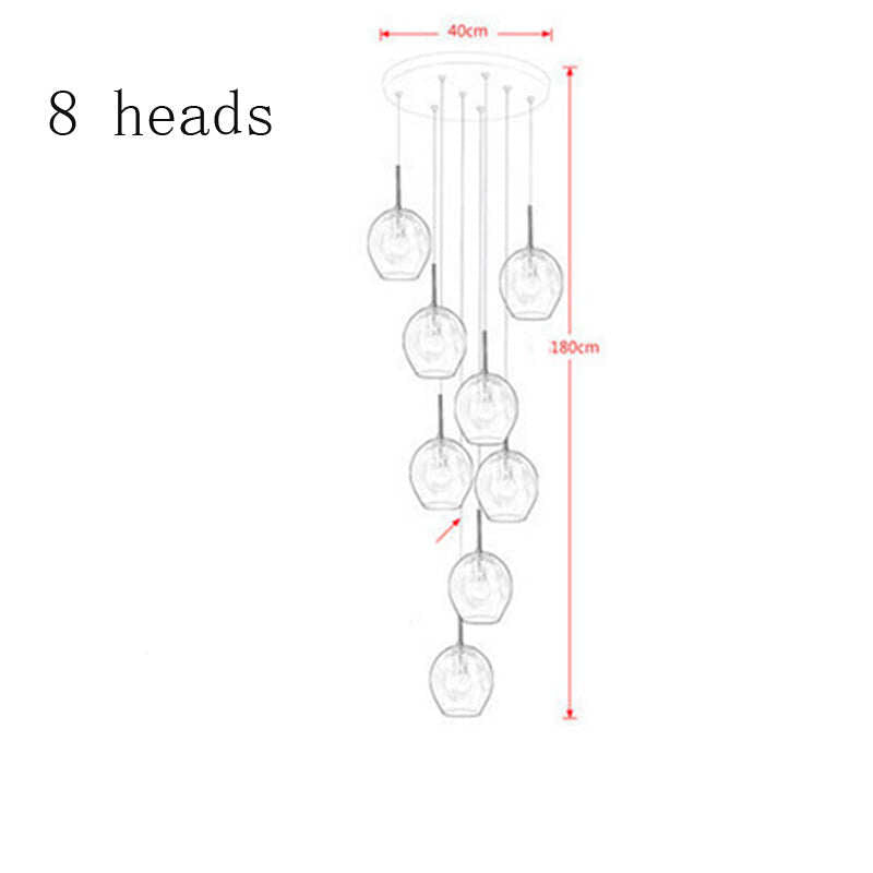LED Duplex Staircase Chandelier Villa Hotel Revolving Living Room Modern Simple Creative Loft Small Apartment Lamp