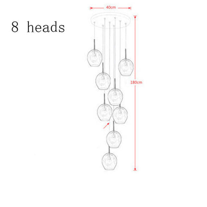 LED Duplex Staircase Chandelier Villa Hotel Revolving Living Room Modern Simple Creative Loft Small Apartment Lamp