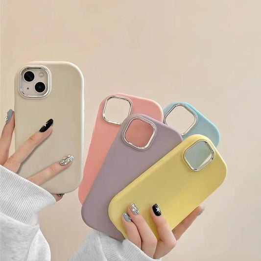 Fashion Simple Solid Color Phone Case For iPhone 16 15 14 13 12 11 Pro Max 14 15 16 Plus Sweet Cute Y2K Girl Boy Cool Soft Cover