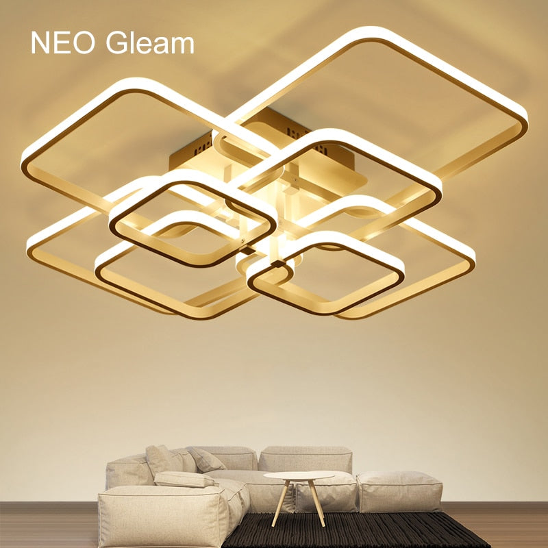 Rectangle Acrylic Aluminum Modern Led ceiling lights for living room bedroom  White Ceiling Lamp Fixtures