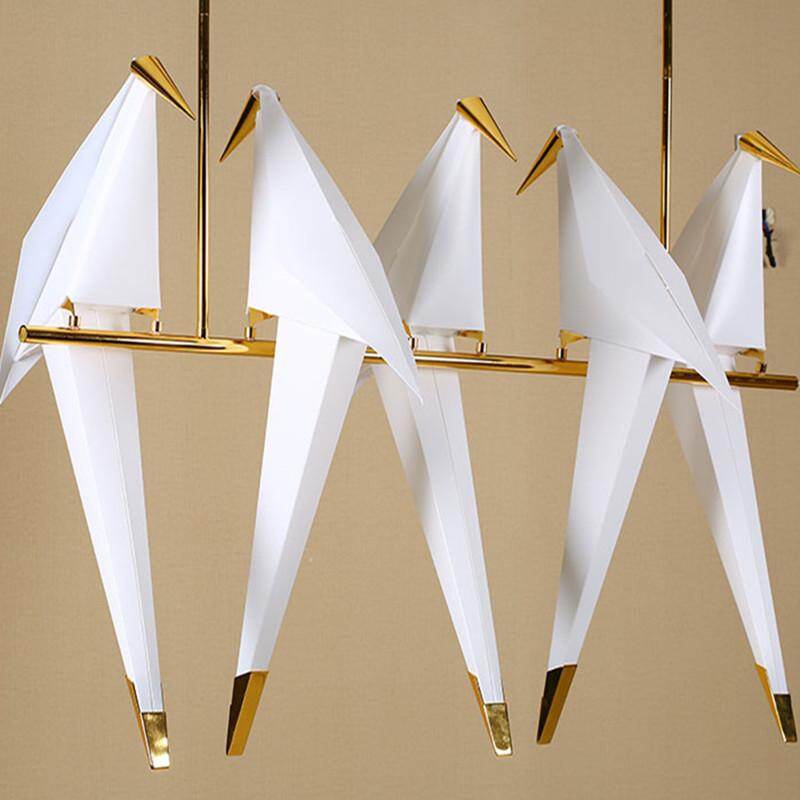 Nordic Bird Iron Pendant Light Paper Crane LED Lamp   Suspension Luminaire Loft Living Room Restaurant Pendant Lamp