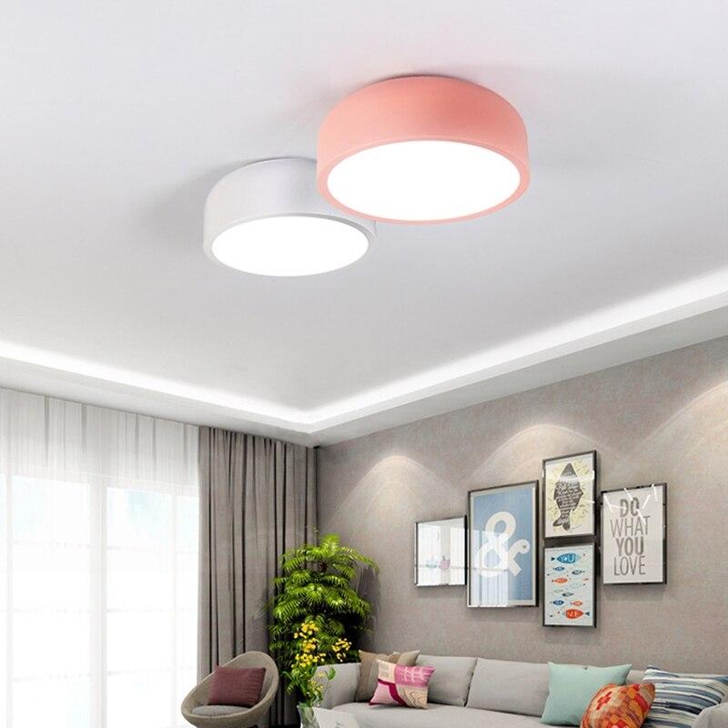 LED E27 Round Modern Ceiling Lamp Fixture Nordic Home Office Living Room Bedroom Aluminium Ceiling Lighting