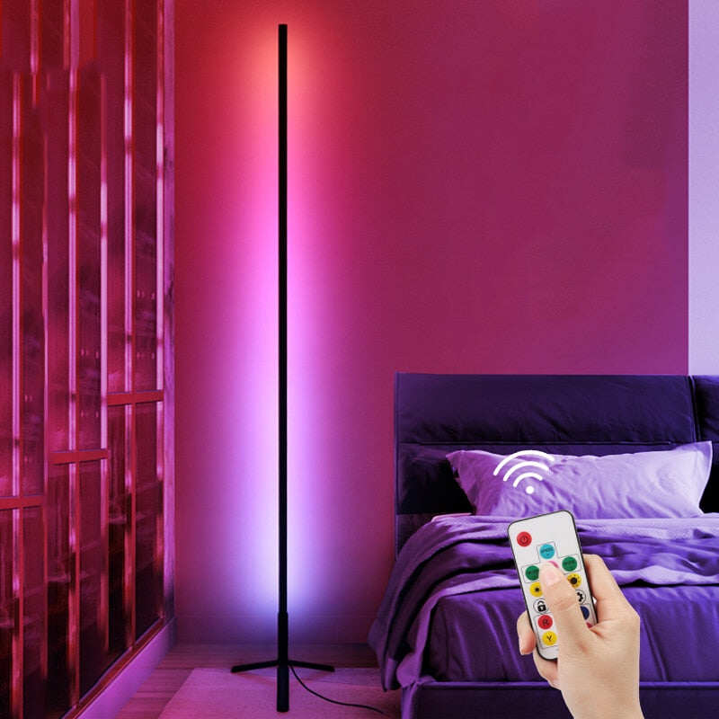 Modern LED floor lamp simple living room bedroom lamp colorful RGB light