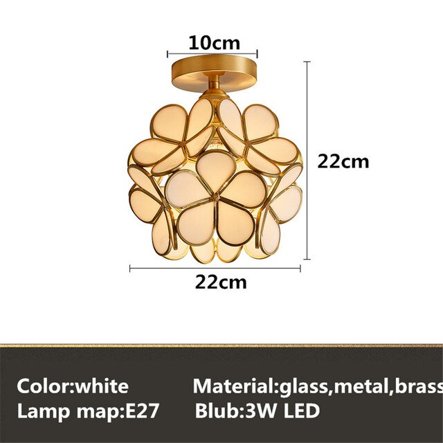 Europe Colorful Flower Glass Ceiling Lamp E26/27 LED Indoor Lamp Modern Restaurant Dining Room Bar Cafe Shop Lighting Fixture