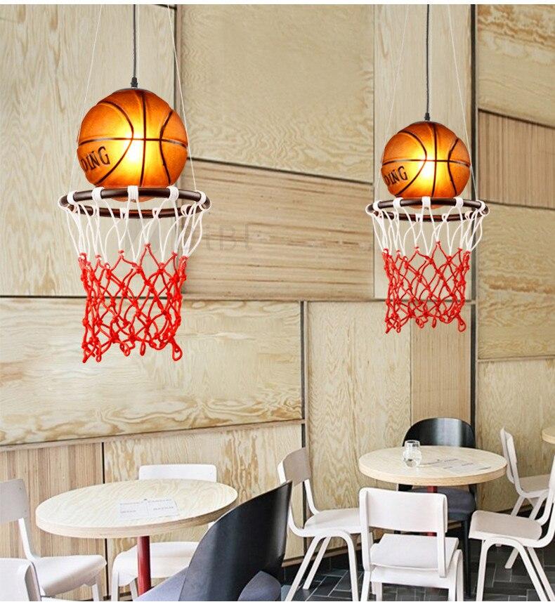 New Pendant Lights Football Glass Basketball Pendant Lamp Kitchen Hanglamp Bedroom Restaurant Children Room Decor Light Fixtures