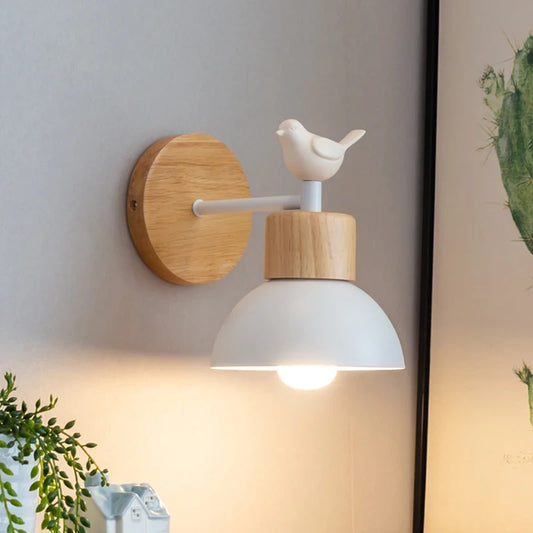 Nordic Creative Wall Lamp LED Wood Lighting Fixture For Living Room Eye Protection Bedside Home Decor Lighting